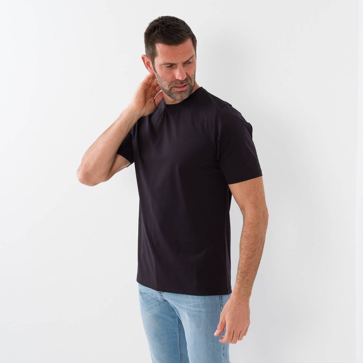 Tee-shirt coton unicolore marine