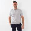 Polo en soie et coton light grey