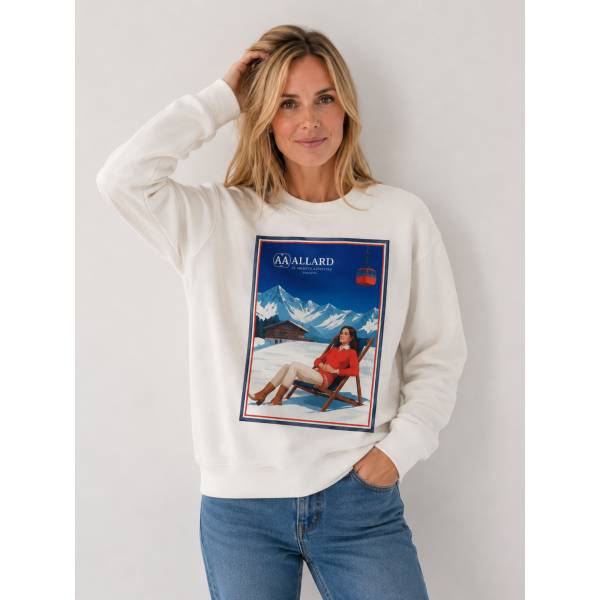 Sweat illustr vintage écru