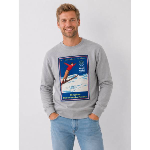 Sweat illustr vintage gris