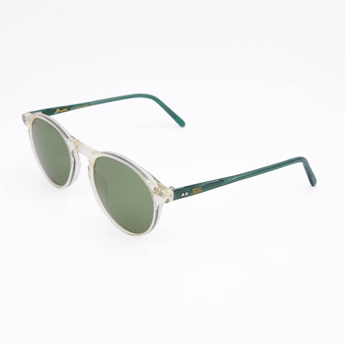 Lunettes AA fines rondes champagne kaki vert