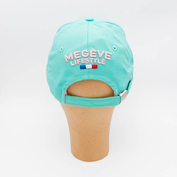 Casquette en coton AAllard Megève turquoise rose