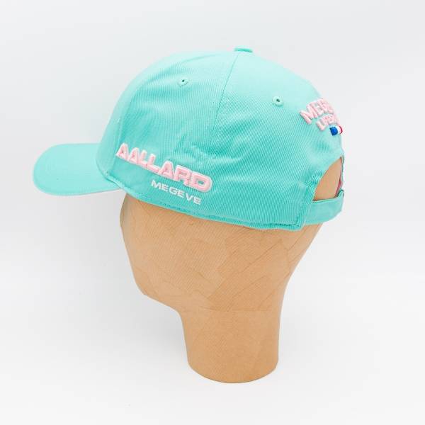 Casquette en coton AAllard Megève turquoise rose