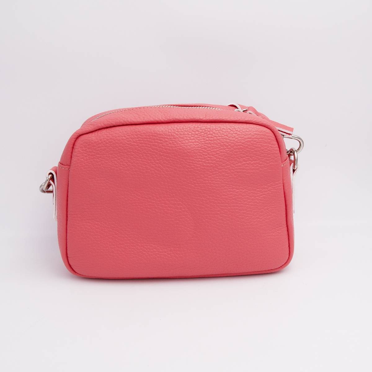 Sac bandoulière en cuir pompon capucine blanc .