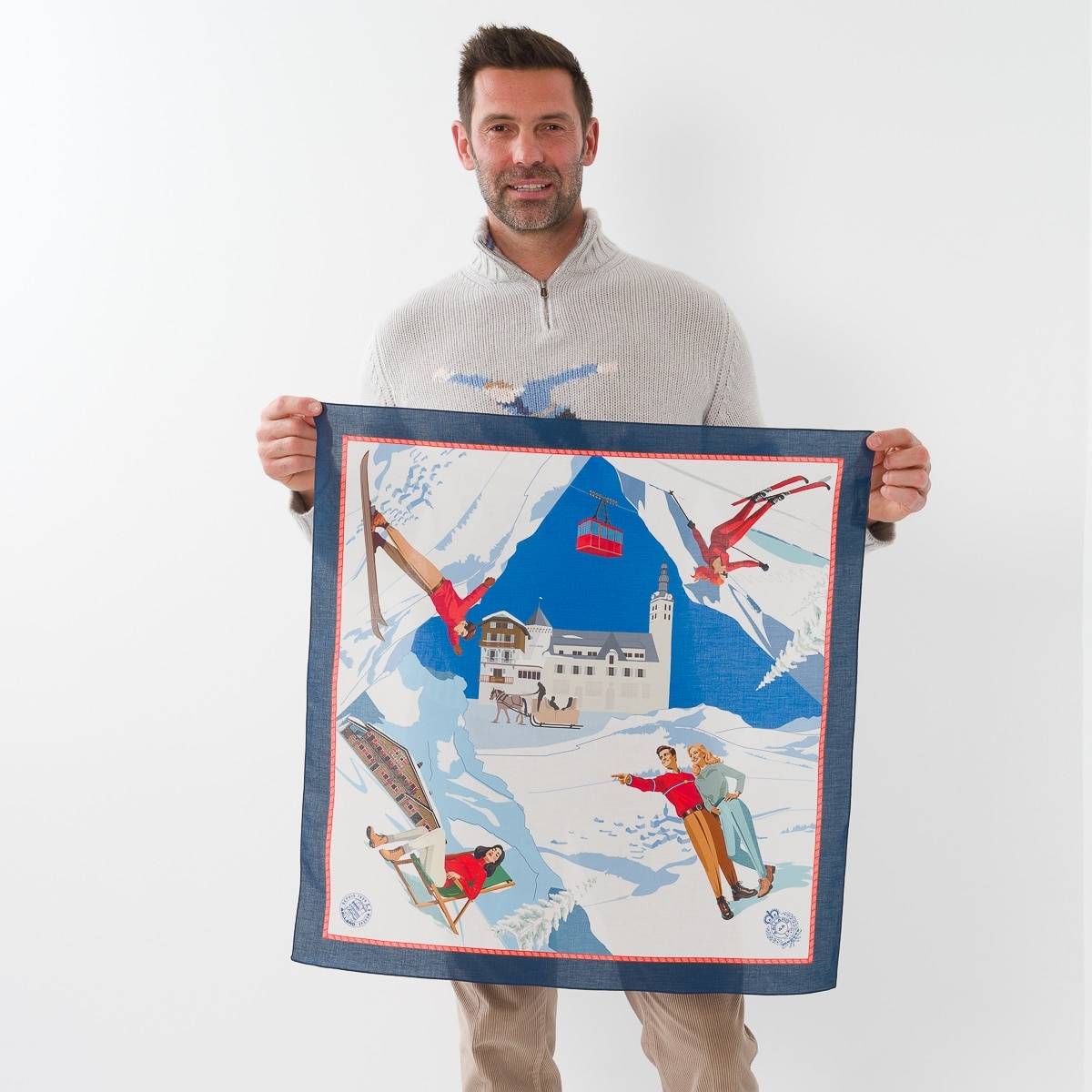 Bandana coton 100 ans bleu blanc rouge