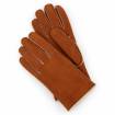 Gants femme peau lainée mouton cognac naturel .