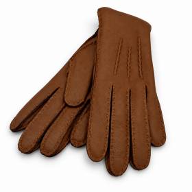 Gants en cerf et cashmere femme chocolat noisette naturel