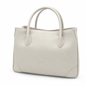 Sac à main cabas en cuir grainé blanc blanc