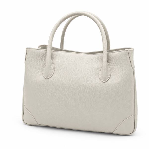 Sac à main cabas en cuir grainé blanc blanc