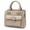Sac mini cubo en cuir beige taupe .