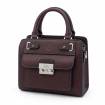 Sac mini cubo en cuir bordeaux navy .