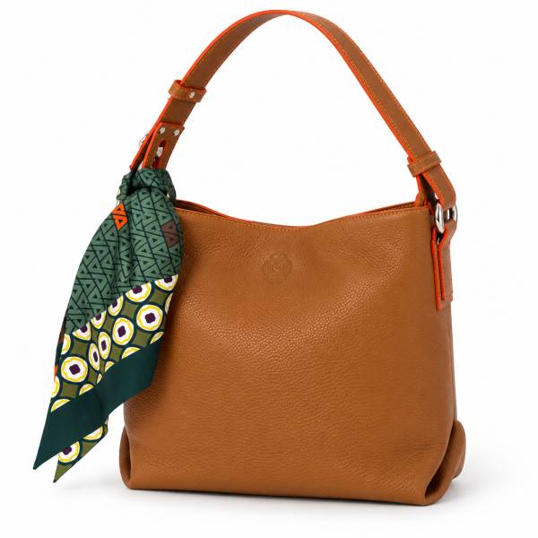 Sac à main anse réglable noisette orange