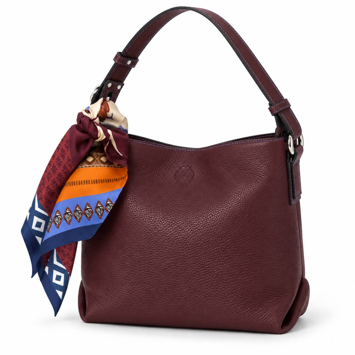 Sac à main anse réglable bordeaux navy