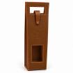 Porte Bouteille en cuir noisette orange noisette