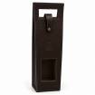 Porte Bouteille en cuir ebène navy brun