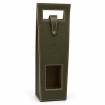 Porte Bouteille en cuir dark olive beige beige