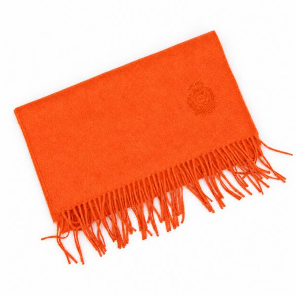 Echarpe unie en soie et cashmere orange . .
