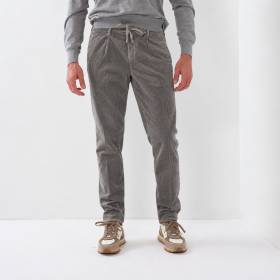 Pan velours lacet pince taupe