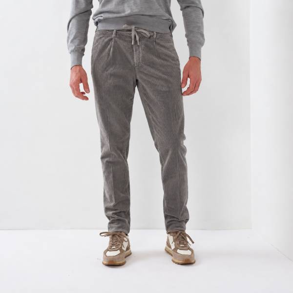 Pan velours lacet pince taupe