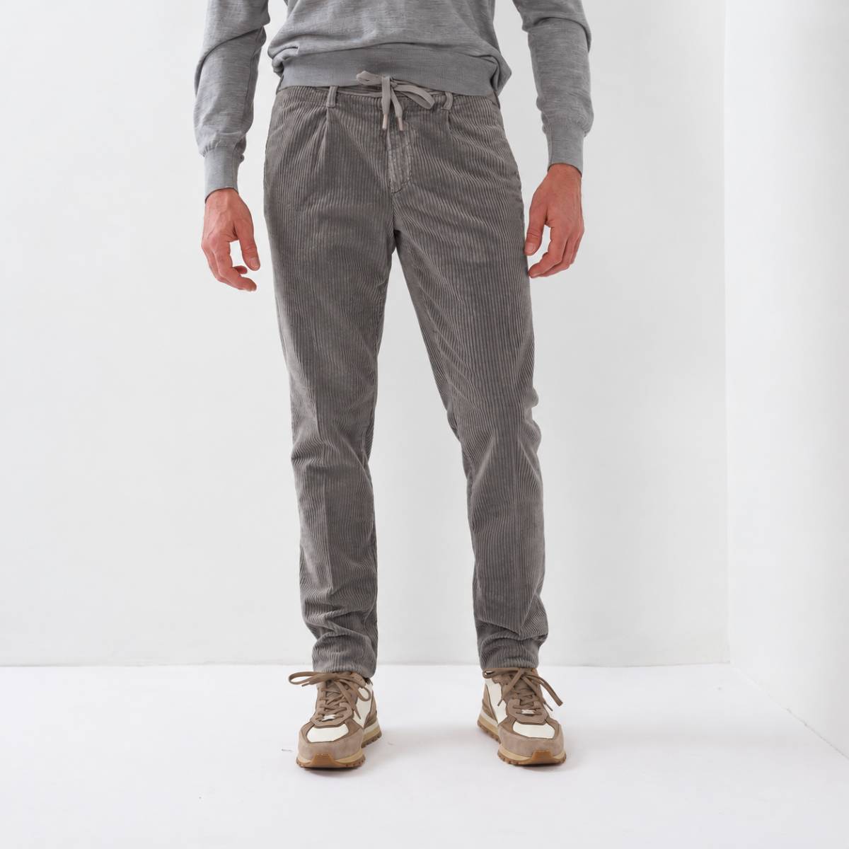 Pan velours lacet pince taupe