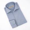 Chemise en coton cashmere pied de puce écru ciel