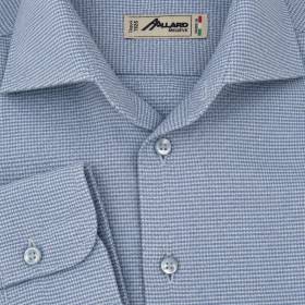 Chemise en coton cashmere pied de puce écru ciel