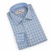 Chemise en coton petit carreaux écru ciel gris perle