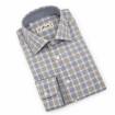 Chemise en coton motif carreaux écru ciel graphite