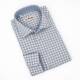 Chemise en coton motif carreaux écru ciel
