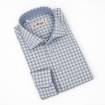 Chemise en coton motif carreaux écru ciel