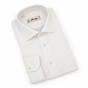 Chemise en coton tissu chiné écru