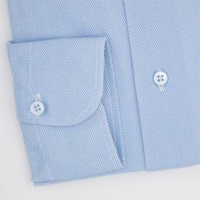 Chemise stretch chevrons ciel blanc