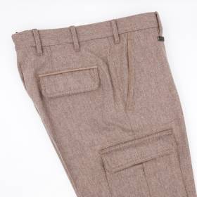 Pantalon flanelle poches cargo taupe . .